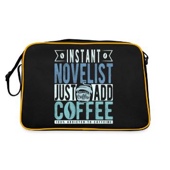 Romancier Kaffee Spruch - Sac Retro - noir/or - Dos