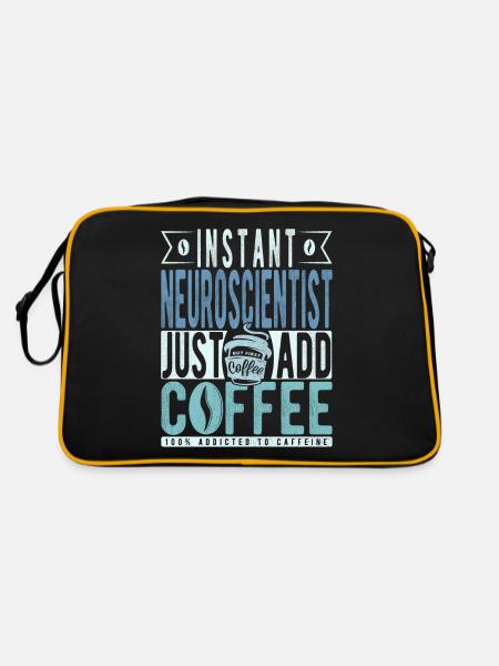 Neuroscientist Coffee Saying - Retro Bag - black/gold - Back