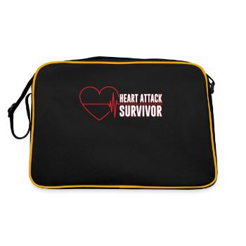Survivor of a heart attack Heart attack - Retro Bag - black/gold - Back
