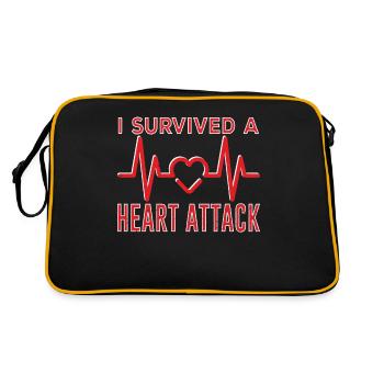 I survived a heart attack Heart attack - Retro Bag - black/gold - Back