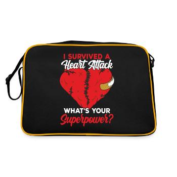 I survived a heart attack Heart attack - Retro Bag - black/gold - Back