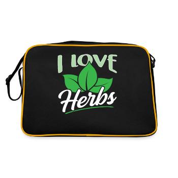 I love herbs herb garden herb - Retro Bag - black/gold - Back