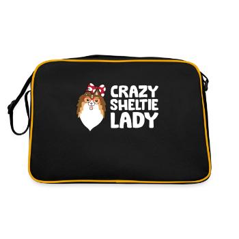 Sheltie Dog Mom Crazy Sheltie Lady - Retro Bag - black/gold - Back