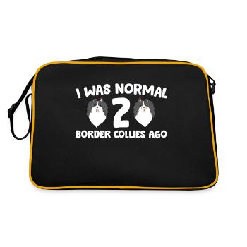Border Collie Propriétaire J’étais normal 2 Border Collies - Sac Retro - noir/or - Dos
