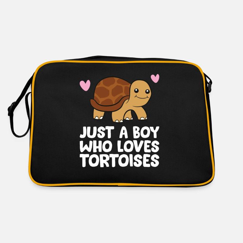 Juste un garçon qui aime les tortues - Sac Retro - noir/or