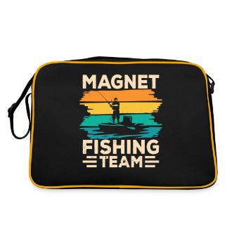 Magnet Fishing Team Magnetfischen Magnetfischer - Retro Tasche - Schwarz/Gold - Hinten