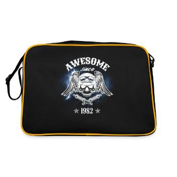 Awesome since 1982, Biker 41. Geburtstag - Retro Tasche - Schwarz/Gold - Hinten