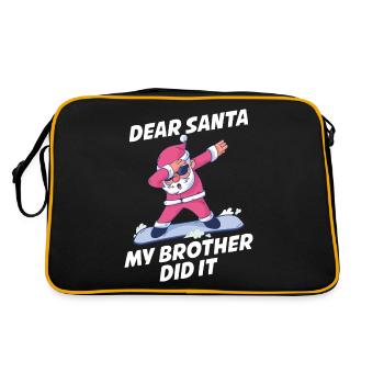 My Brother Did It Lieber Weihnachtsmann Geschenk - Retro Tasche - Schwarz/Gold - Hinten