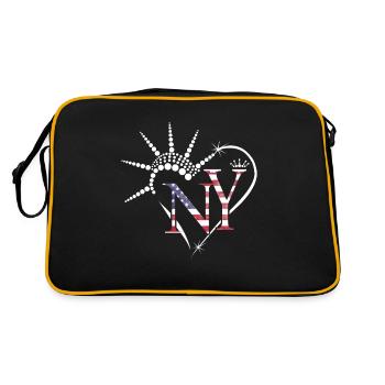 J’adore New York USA Gift Heart - Sac Retro - noir/or - Dos
