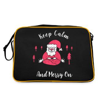 Restez calme et joyeux sur le Noël de yoga amusant - Sac Retro - noir/or - Dos