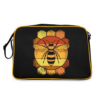 Imkerei Biene Retro Honig Bienenzucht Imker - Retro Tasche - Schwarz/Gold - Hinten