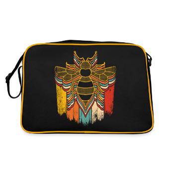 Imkerei Biene Retro Honig Bienenzucht Imker - Retro Tasche - Schwarz/Gold - Hinten