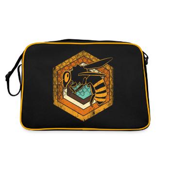 Imkerei Biene Retro Honig Bienenzucht Imker - Retro Tasche - Schwarz/Gold - Hinten