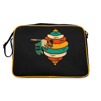 Imkerei Biene Retro Honig Bienenzucht Imker - Retro Tasche - Schwarz/Gold - Hinten