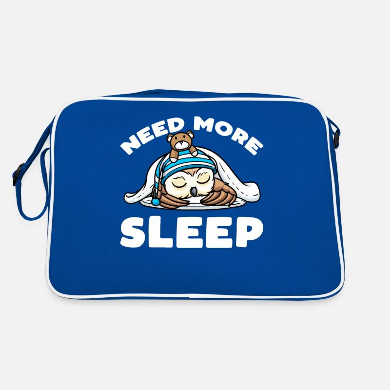 Need More Sleep Napping Owl with Plush Toy Retro Bag