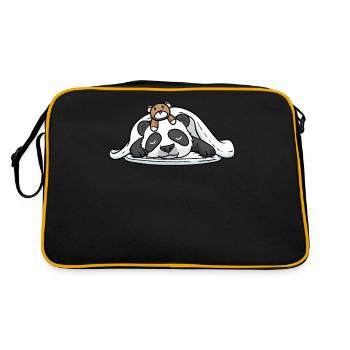 Drôle de panda endormi avec sommeil - Sac Retro - noir/or - Dos