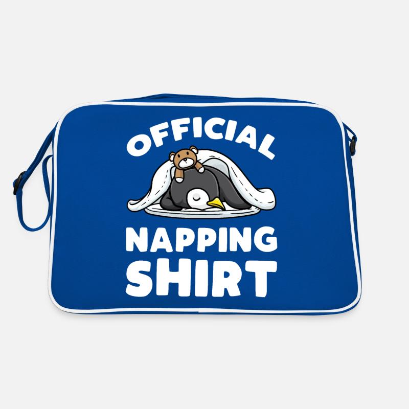 Offizielles Nickerchen-shirt Schlafender Pinguin Retro Tasche