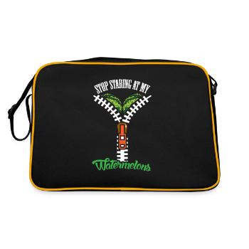 Watermelons Stop Staring Women Boobs - Retro Bag - black/gold - Back