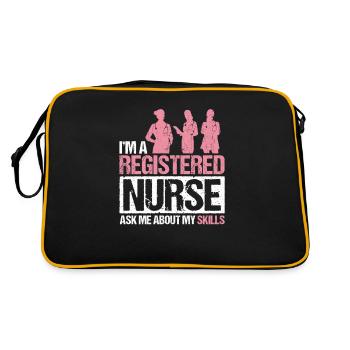 Nurse Registered Skills Nursing Hospital - Retro Tasche - Schwarz/Gold - Hinten