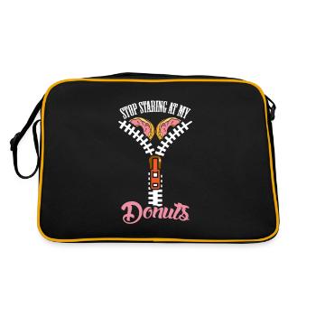 Donut Stop Staring Women Boobs - Retro Bag - black/gold - Back
