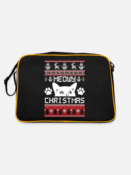 Miaou Chat et pattes de Noël - Sac Retro - noir/or - Dos