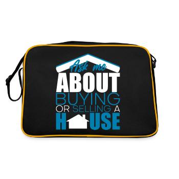 Ask Me About Buying Or Selling A House 4 - Retro Tasche - Schwarz/Gold - Hinten