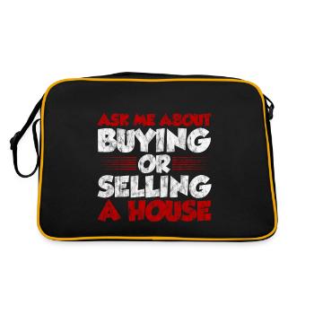 Ask Me About Buying Or Selling A House 3 - Retro Tasche - Schwarz/Gold - Hinten