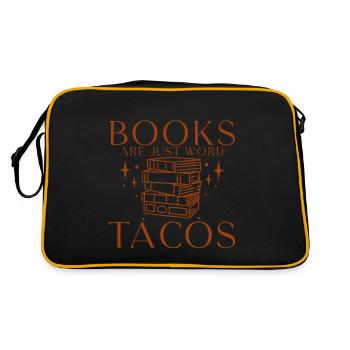 Les livres ne sont que des tacos Word 2 - Sac Retro - noir/or - Dos