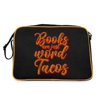 Les livres ne sont que des tacos de mots 3 - Sac Retro - noir/or - Dos