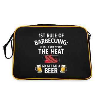 Grillparty Spruch Zum Grillen Grill - Retro Tasche - Schwarz/Gold - Hinten