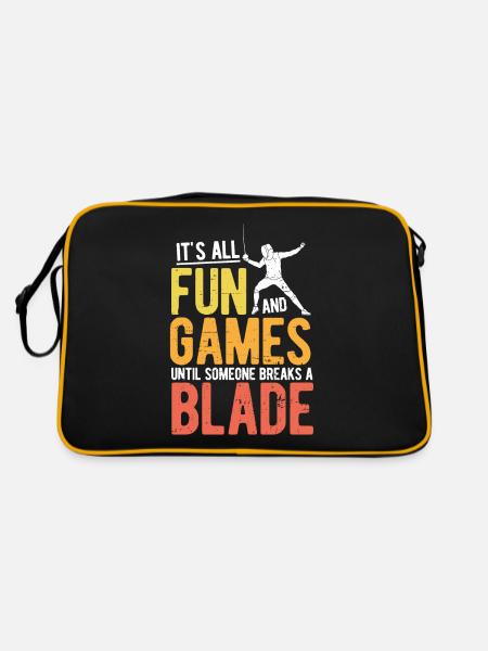Fechten - Retro Tasche - Schwarz/Gold - Hinten