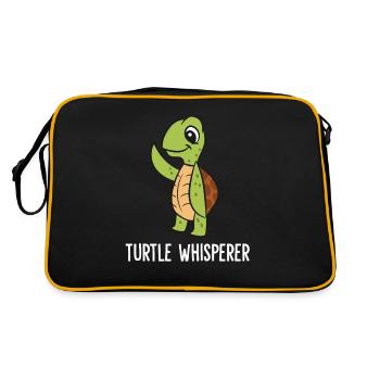 Drôle de tortue amoureuse des tortues - Sac Retro - noir/or - Dos