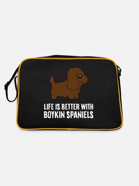 Life Is Better With Boykin Spaniel Dogs - Retro Bag - black/gold - Back