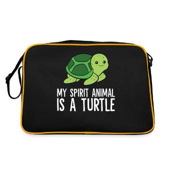 Mein Seelentier ist eine Schildkröte Liebe - Retro Tasche - Schwarz/Gold - Hinten