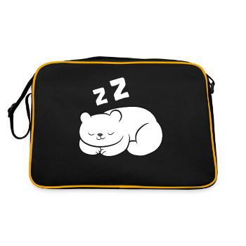 Ice Bear Sleeping Tired Arctic Polar Bear - Retro Bag - black/gold - Back