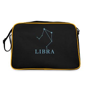 Sternkonstellation Sternzeichen Libra - Retro Tasche - Schwarz/Gold - Hinten