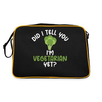Vegetable Lover Vegetarian Gifts - Retro Bag - black/gold - Back