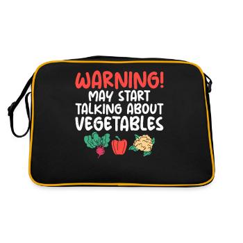Vegetable Lover Vegetarian Gifts - Retro Bag - black/gold - Back