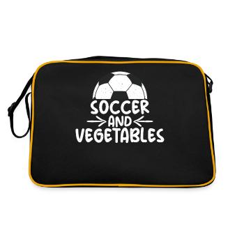 Vegetable Lover Vegetarian Gifts - Retro Bag - black/gold - Back