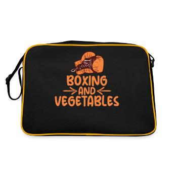 Vegetable Lover Vegetarian Gifts - Retro Bag - black/gold - Back