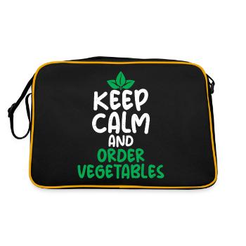 Vegetable Lover Vegetarian Gifts - Retro Bag - black/gold - Back