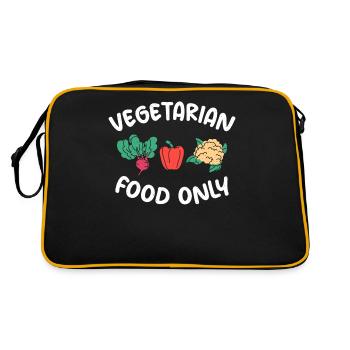 Vegetable Lover Vegetarian Gifts - Retro Bag - black/gold - Back