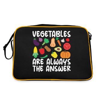 Vegetable Lover Vegetarian Gifts - Retro Bag - black/gold - Back