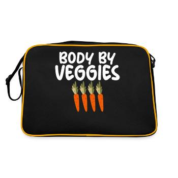 Vegetable Lover Vegetarian Gifts - Retro Bag - black/gold - Back