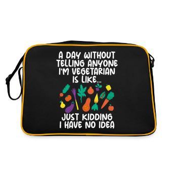 Vegetable Lover Vegetarian Gifts - Retro Bag - black/gold - Back