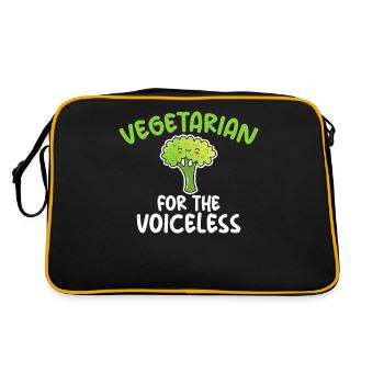 Vegetable Lover Vegetarian Gifts - Retro Bag - black/gold - Back