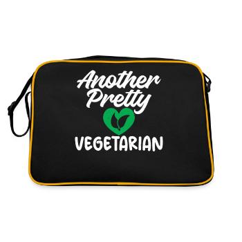 Vegetable Lover Vegetarian Gifts - Retro Bag - black/gold - Back