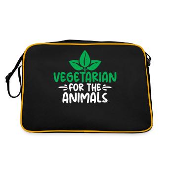 Vegetable Lover Vegetarian Gifts - Retro Bag - black/gold - Back