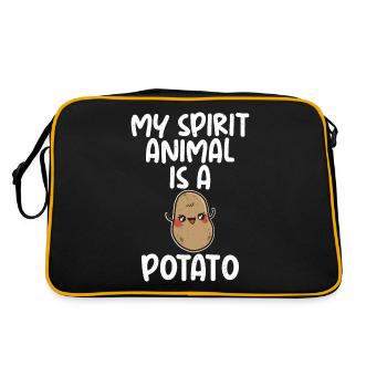 Vegetable Lover Vegetarian Gifts - Retro Bag - black/gold - Back