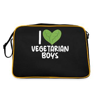 Vegetable Lover Vegetarian Gifts - Retro Bag - black/gold - Back